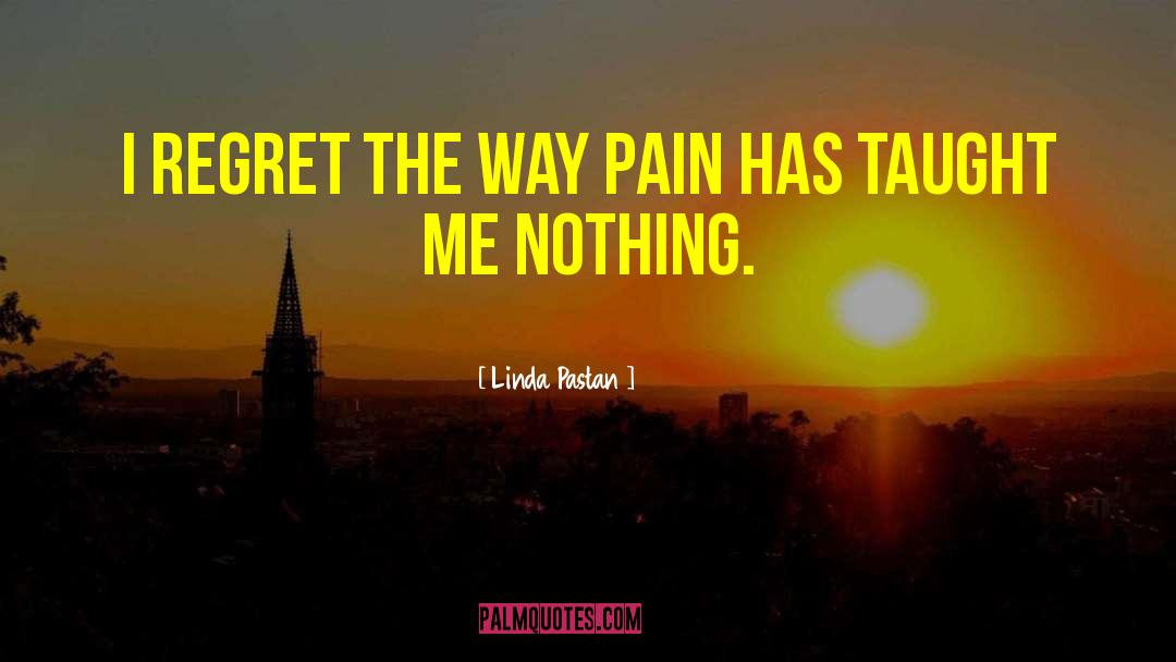 Linda Pastan Quotes: I regret the way pain