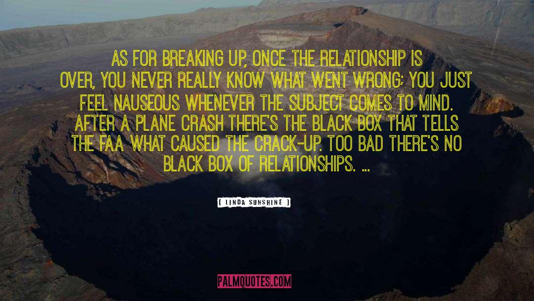 Linda Sunshine Quotes: As for breaking up, once