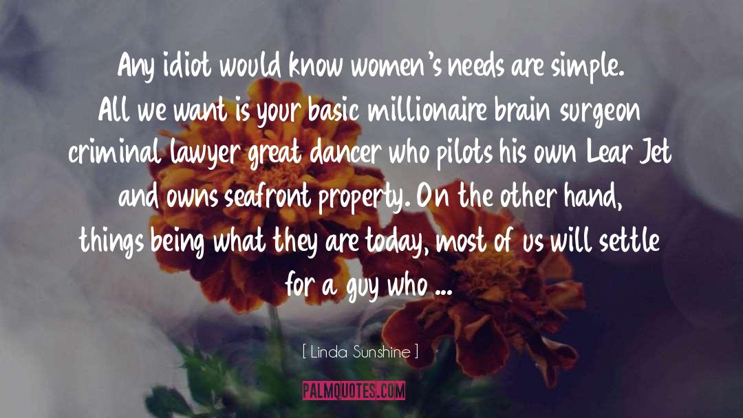 Linda Sunshine Quotes: Any idiot would know women's