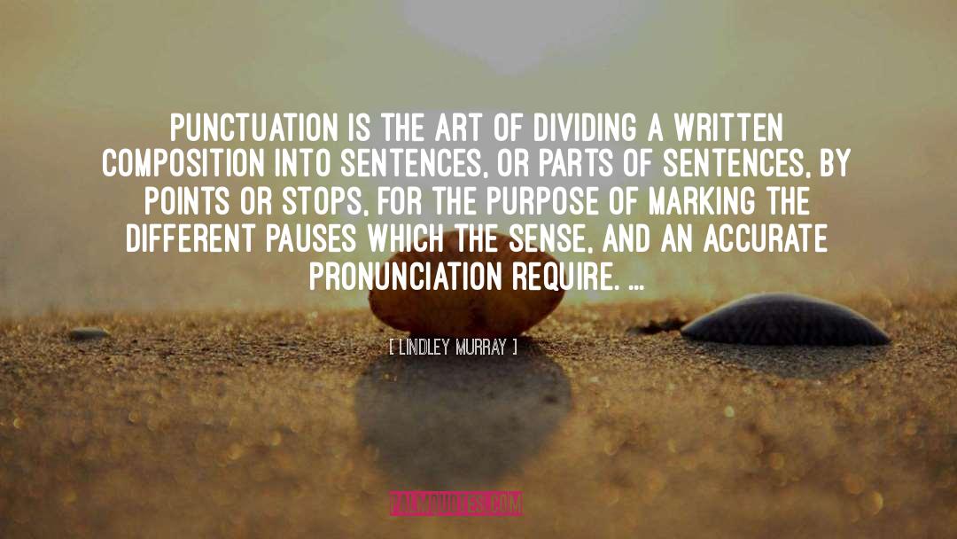 Lindley Murray Quotes: Punctuation is the art of