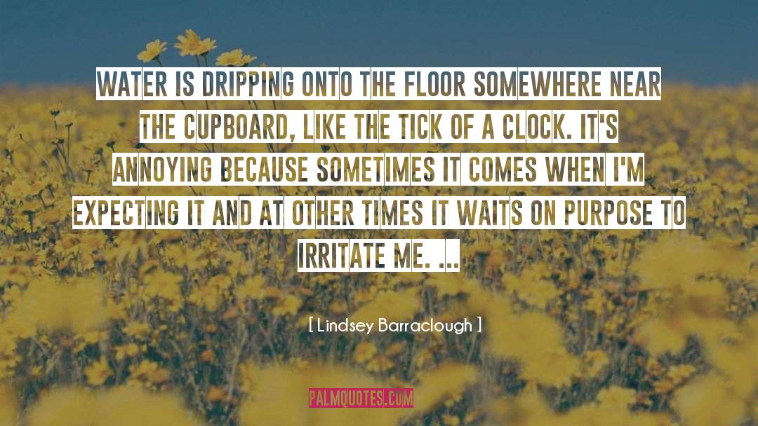 Lindsey Barraclough Quotes: Water is dripping onto the