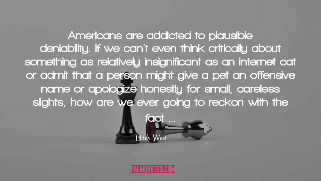 Lindy West Quotes: Americans are addicted to plausible