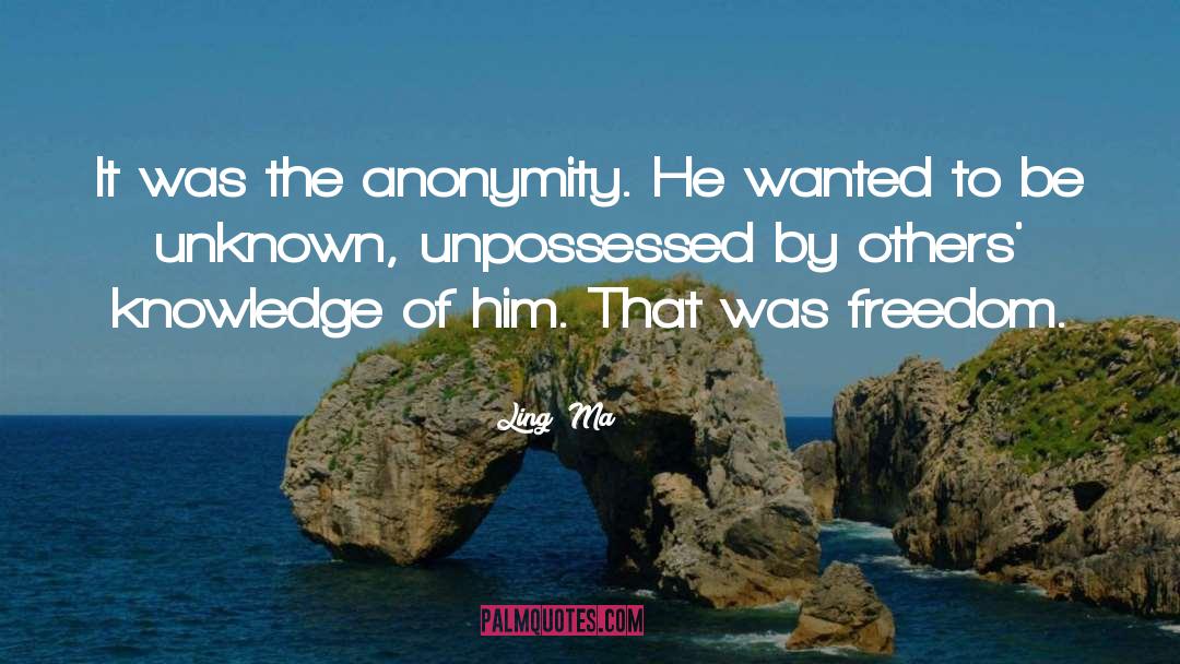 Ling  Ma Quotes: It was the anonymity. He