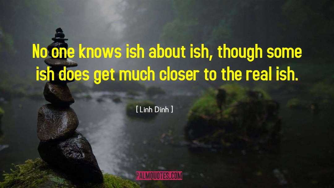 Linh Dinh Quotes: No one knows ish about