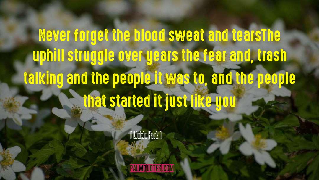 Linkin Park Quotes: Never forget the blood sweat