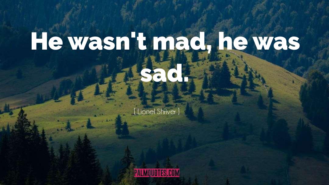 Lionel Shriver Quotes: He wasn't mad, he was
