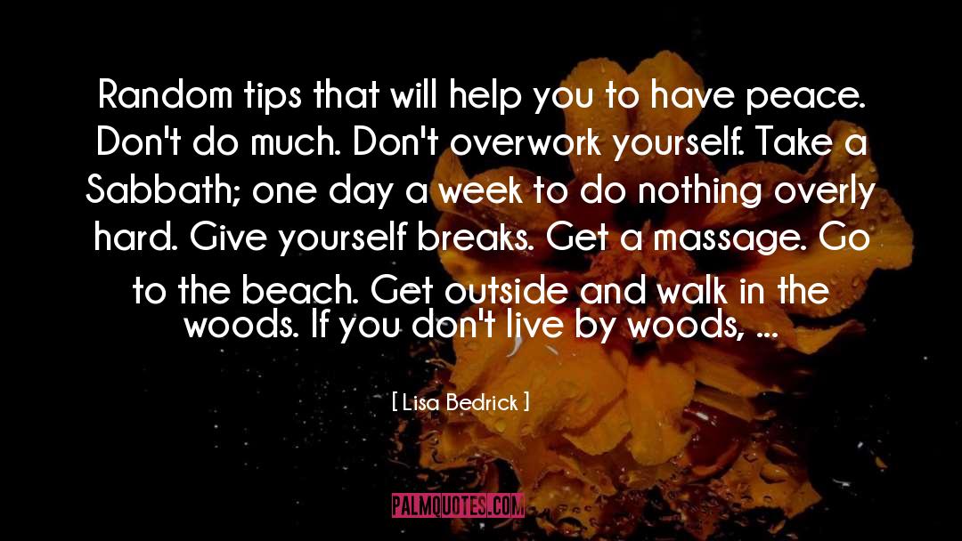 Lisa Bedrick Quotes: Random tips that will help