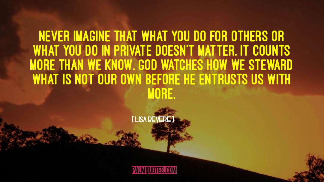 Lisa Bevere Quotes: Never imagine that what you