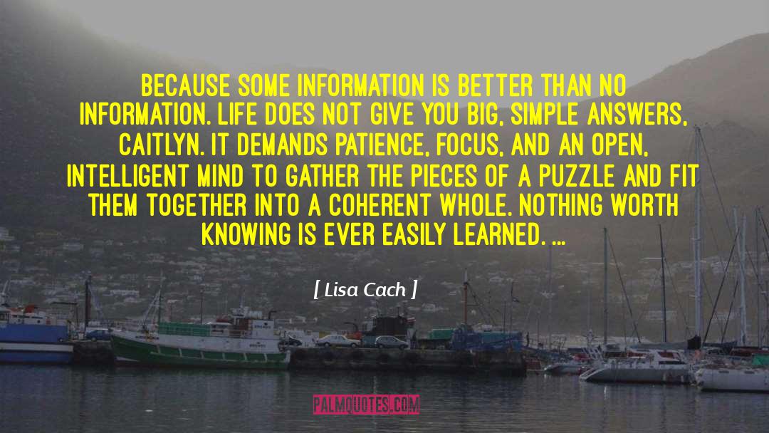 Lisa Cach Quotes: Because some information is better