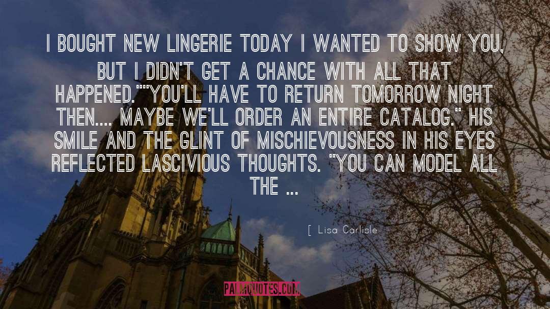 Lisa Carlisle Quotes: I bought new lingerie today