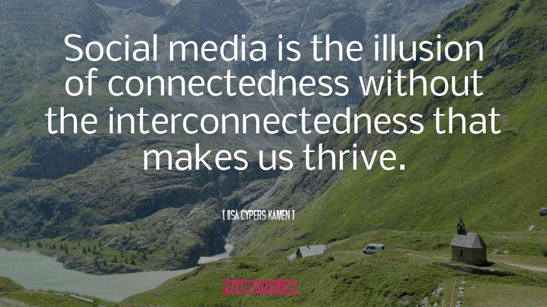 Lisa Cypers Kamen Quotes: Social media is the illusion