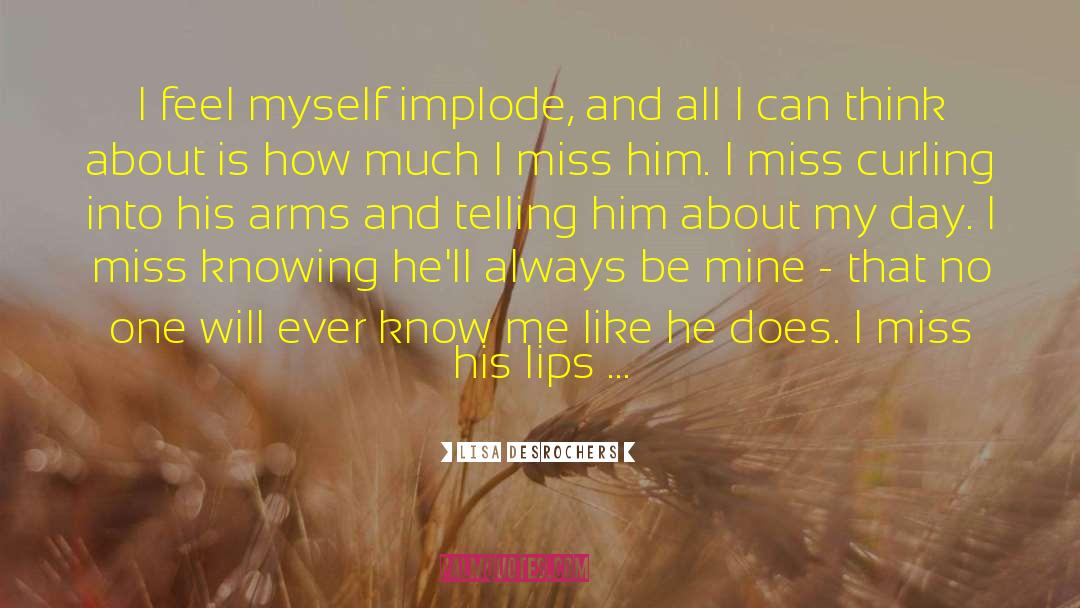 Lisa Desrochers Quotes: I feel myself implode, and