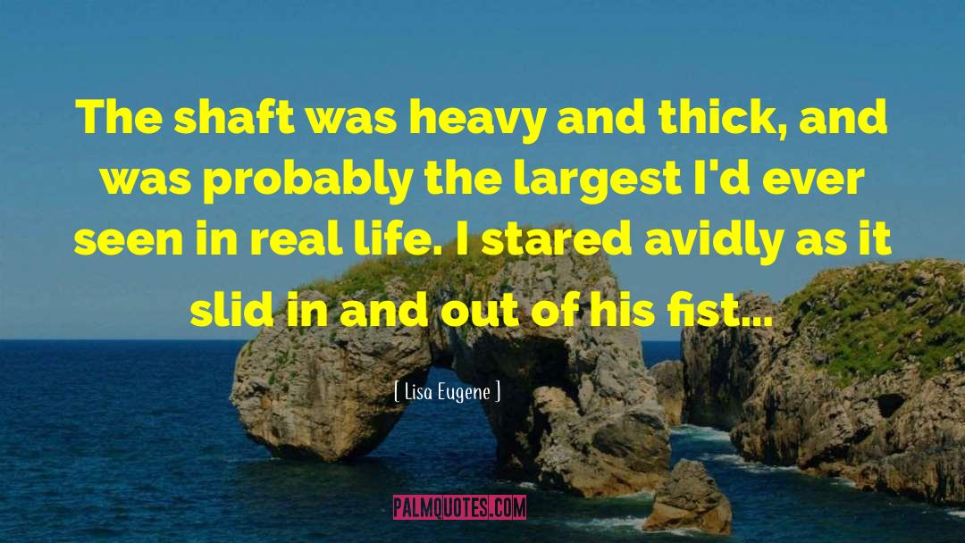 Lisa Eugene Quotes: The shaft was heavy and