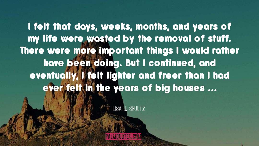 Lisa J. Shultz Quotes: I felt that days, weeks,