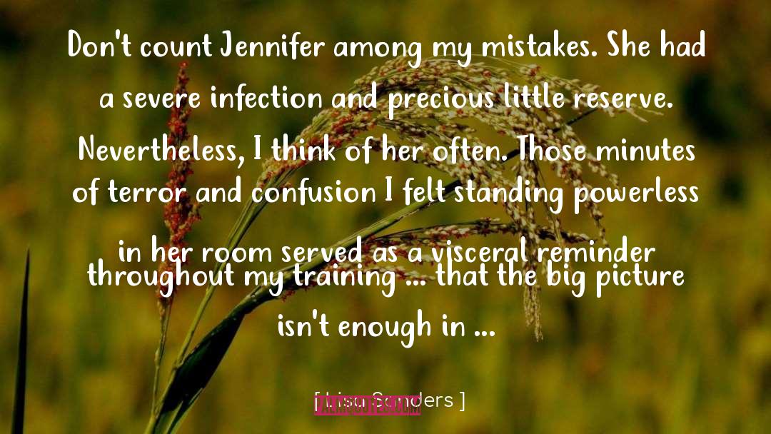 Lisa Sanders Quotes: Don't count Jennifer among my