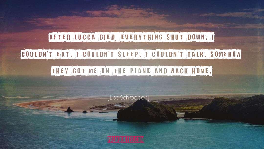 Lisa Schroeder Quotes: After Lucca died, everything shut