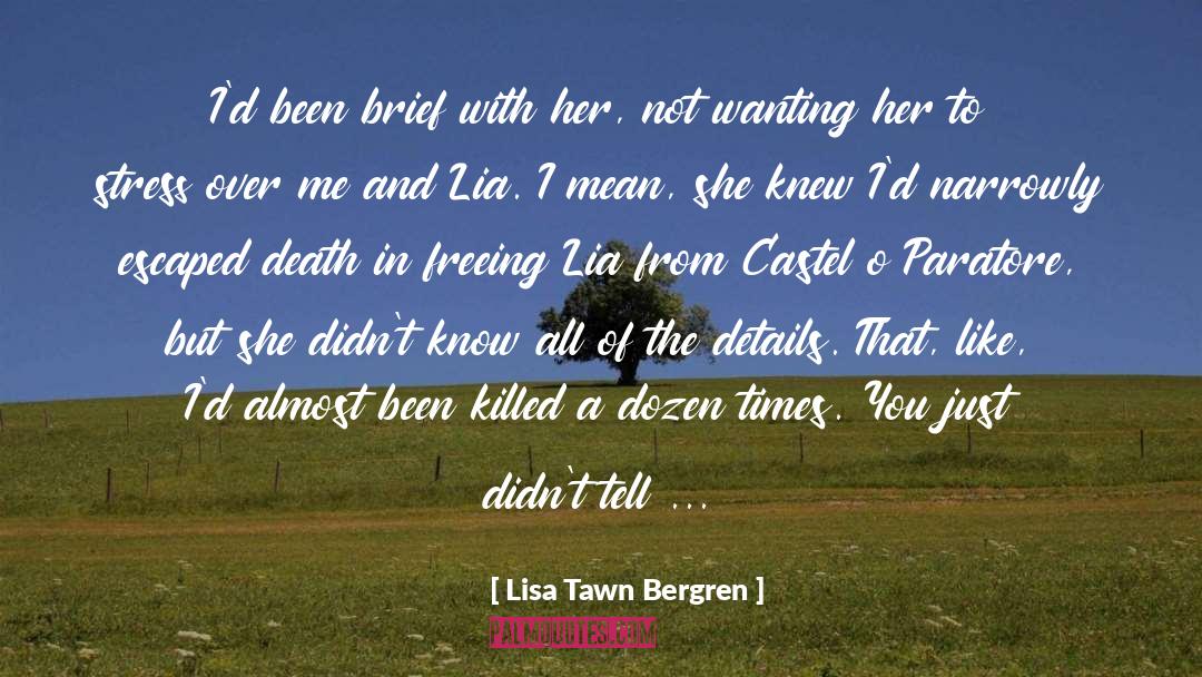 Lisa Tawn Bergren Quotes: I'd been brief with her,