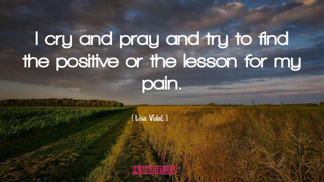 Lisa Vidal Quotes: I cry and pray and