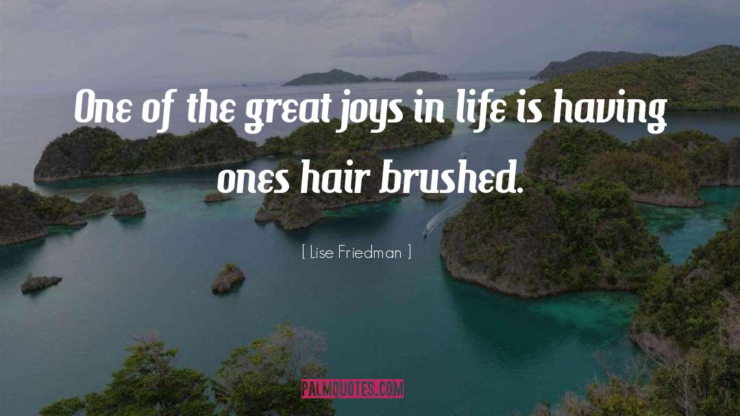 Lise Friedman Quotes: One of the great joys