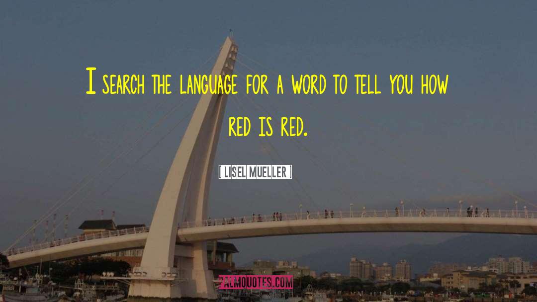 Lisel Mueller Quotes: I search the language for