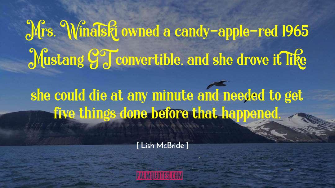 Lish McBride Quotes: Mrs. Winalski owned a candy-apple-red