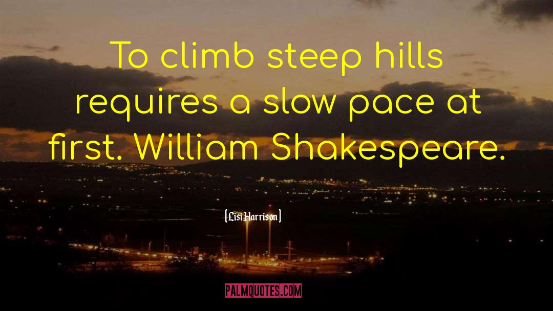 Lisi Harrison Quotes: To climb steep hills requires