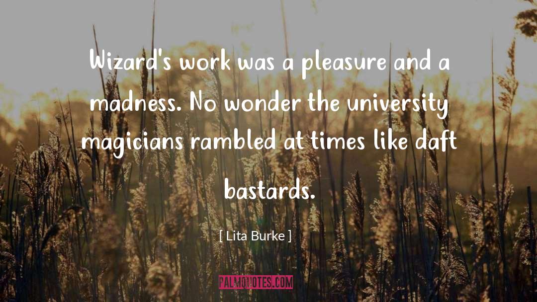 Lita Burke Quotes: Wizard's work was a pleasure