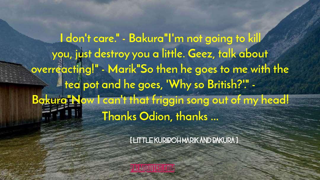 Little Kuriboh Marik And Bakura Quotes: I don't care.