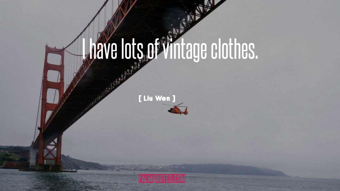 Liu Wen Quotes: I have lots of vintage