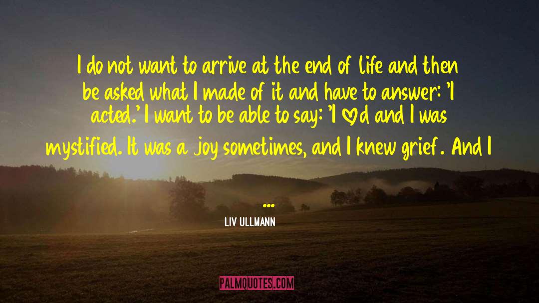 Liv Ullmann Quotes: I do not want to