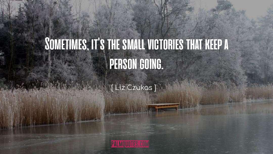 Liz Czukas Quotes: Sometimes, it's the small victories