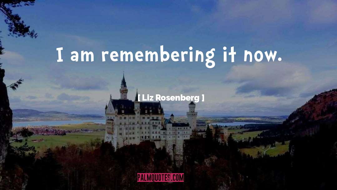 Liz Rosenberg Quotes: I am remembering it now.