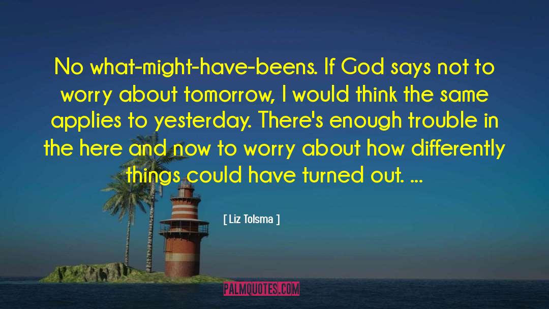 Liz Tolsma Quotes: No what-might-have-beens. If God says
