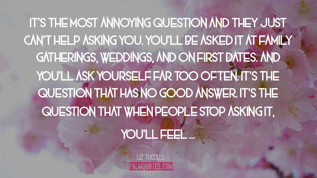 Liz Tuccillo Quotes: It's the most annoying question