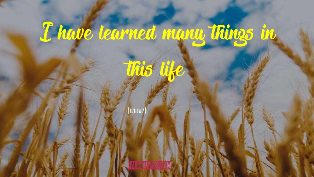 Lizthewiz Quotes: I have learned many things