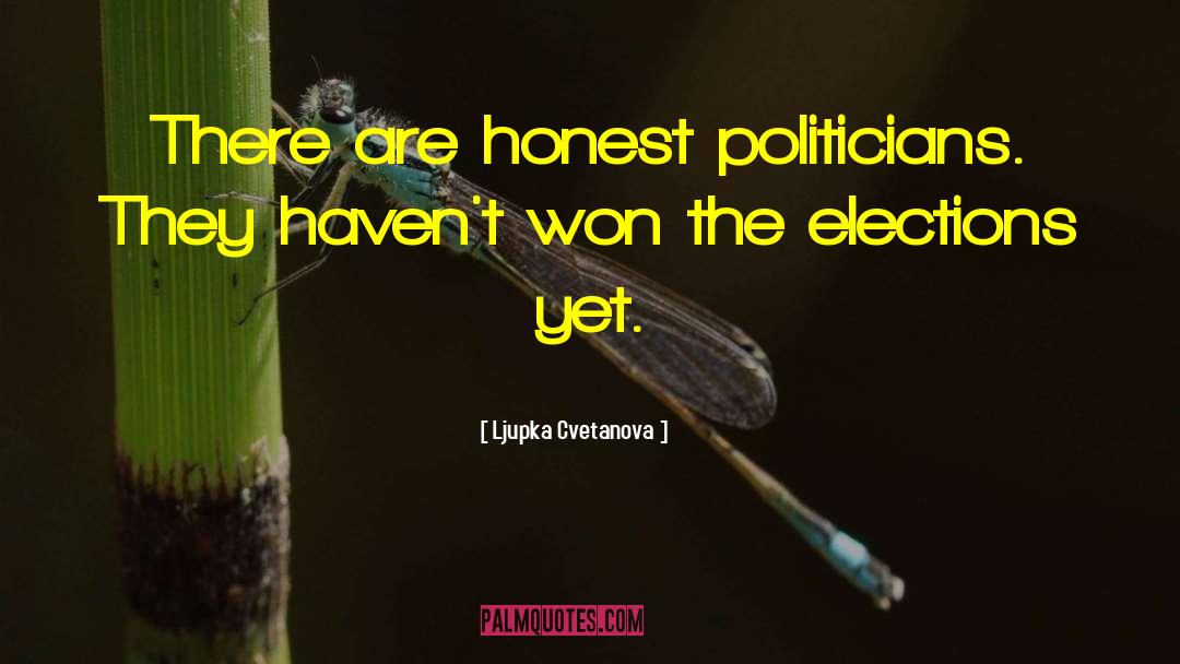 Ljupka Cvetanova Quotes: There are honest politicians. They