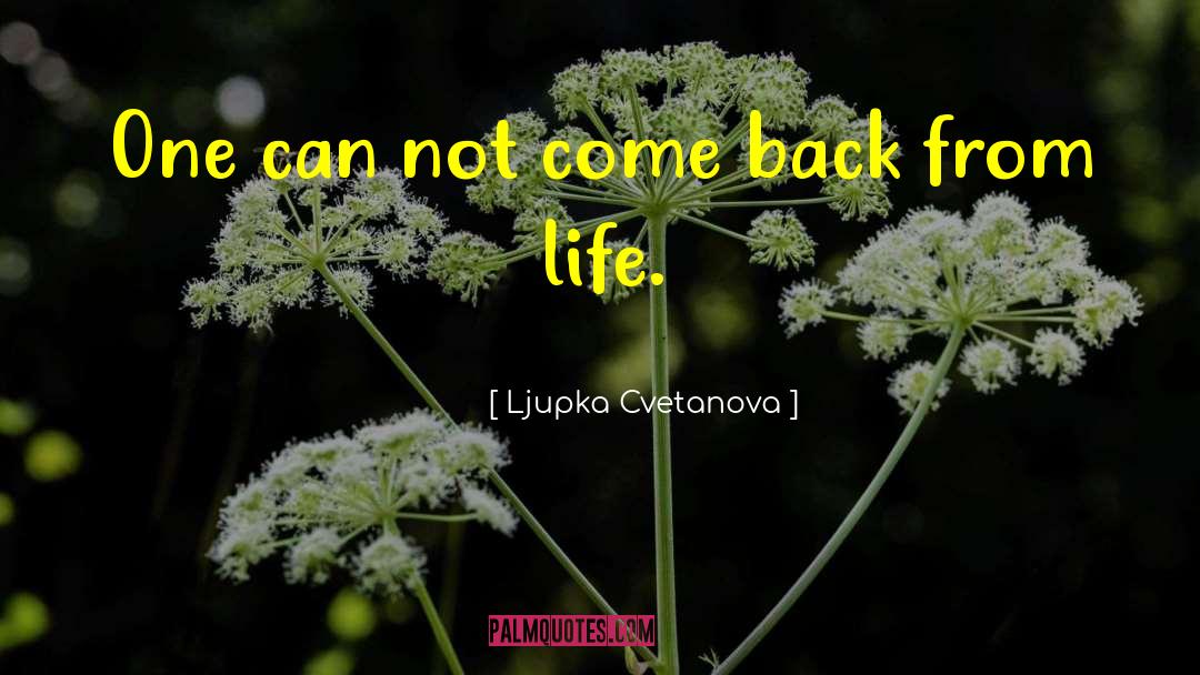 Ljupka Cvetanova Quotes: One can not come back