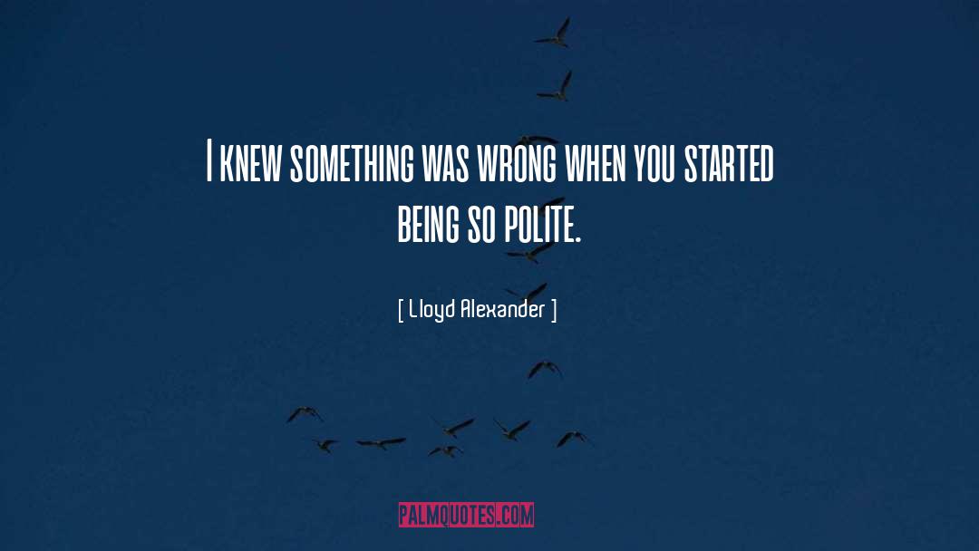 Lloyd Alexander Quotes: I knew something was wrong