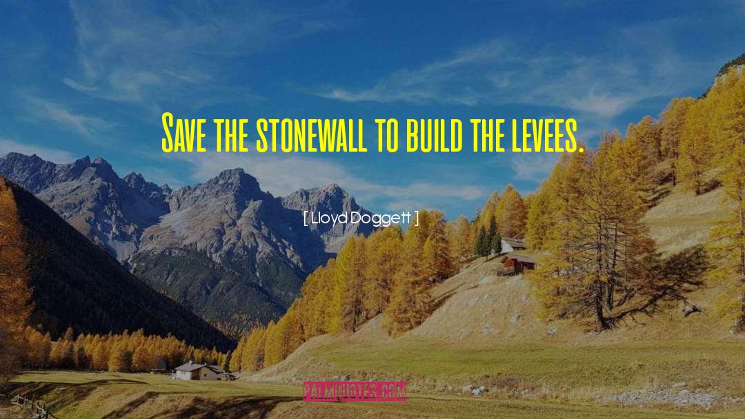 Lloyd Doggett Quotes: Save the stonewall to build