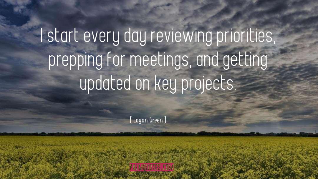 Logan Green Quotes: I start every day reviewing