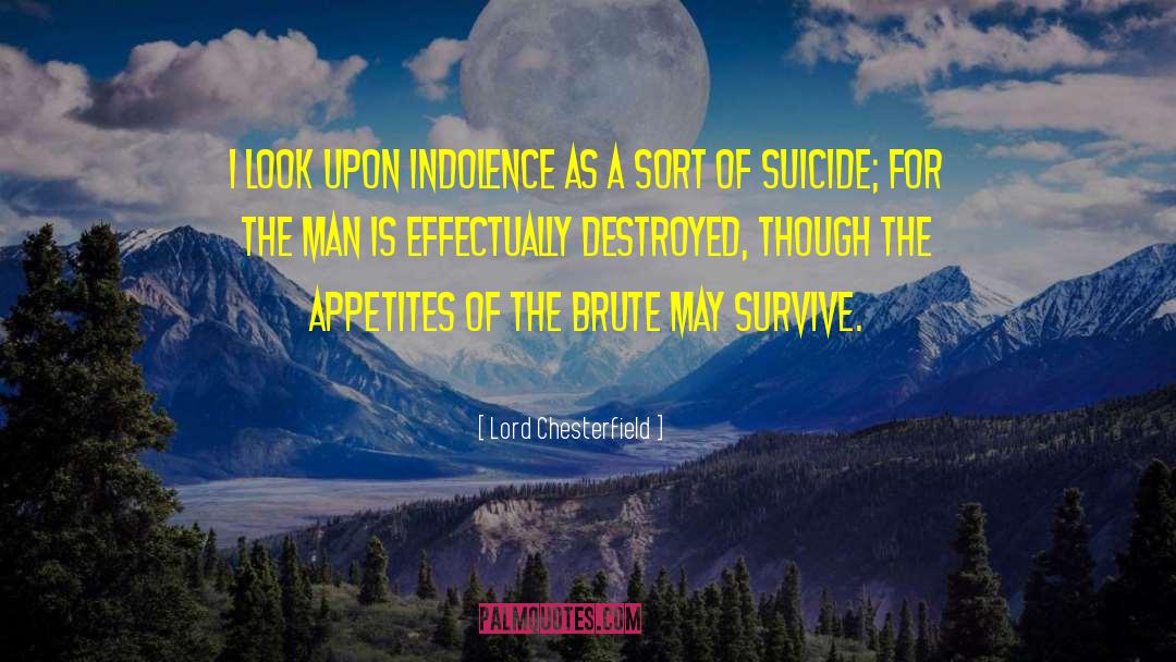 Lord Chesterfield Quotes: I look upon indolence as