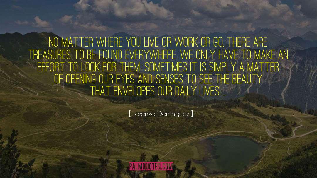 Lorenzo Dominguez Quotes: No matter where you live