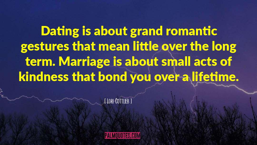 Lori Gottlieb Quotes: Dating is about grand romantic