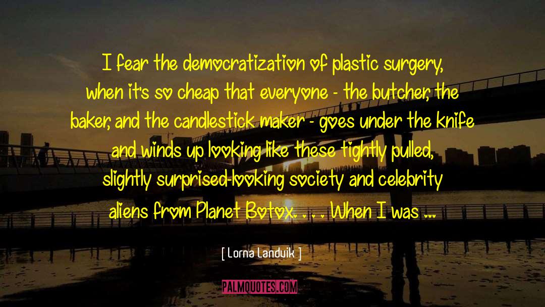 Lorna Landvik Quotes: I fear the democratization of