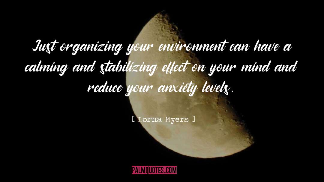 Lorna Myers Quotes: Just organizing your environment can