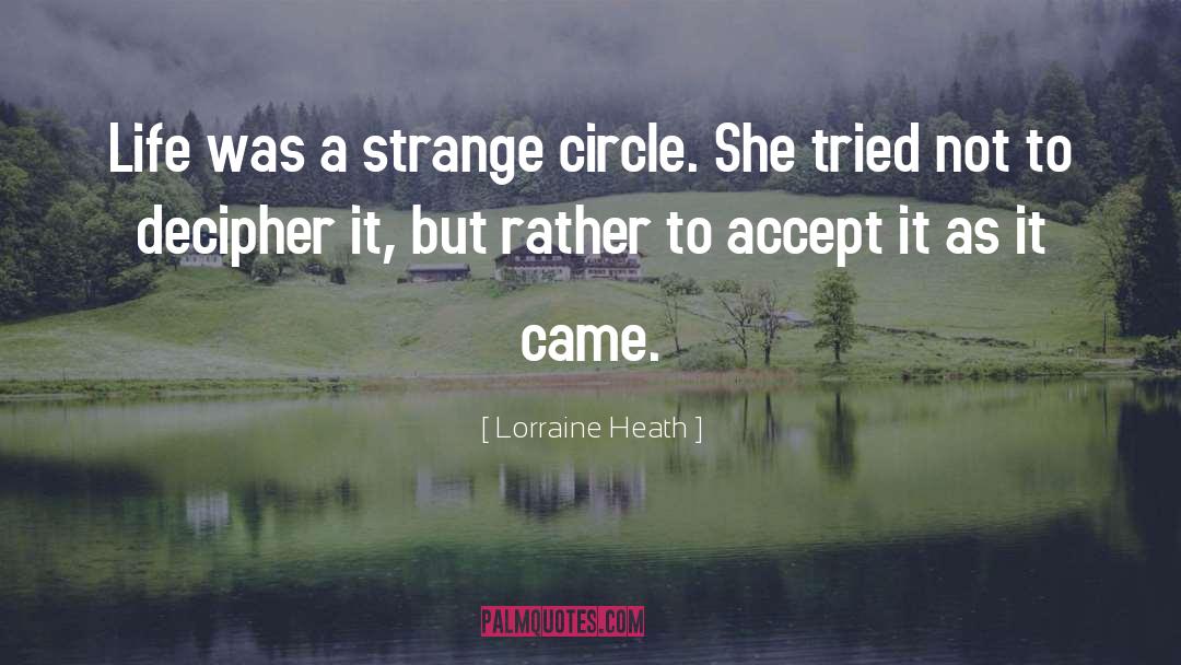 Lorraine Heath Quotes: Life was a strange circle.