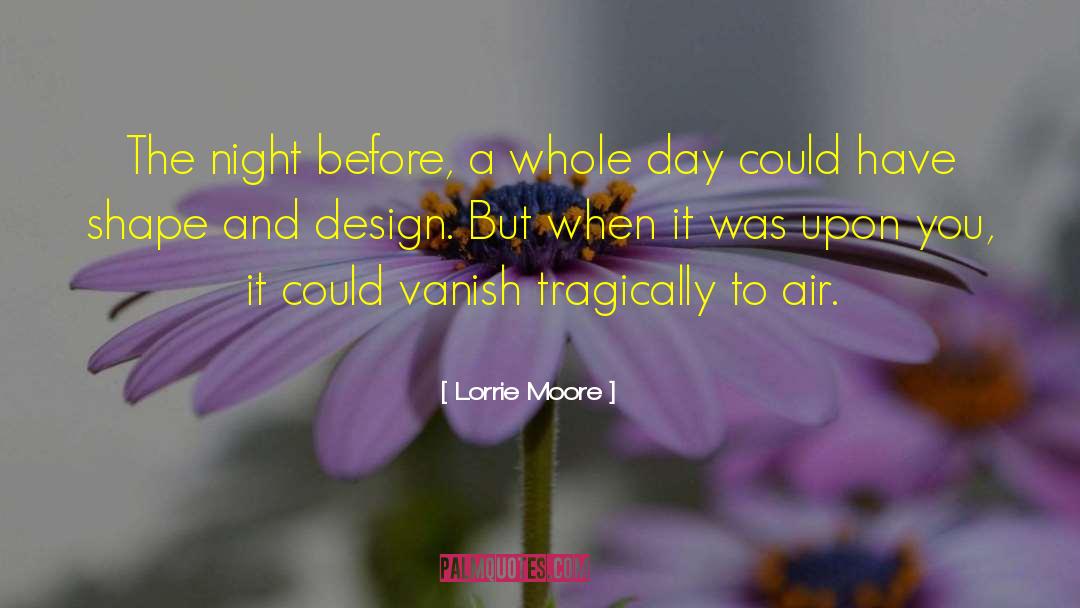 Lorrie Moore Quotes: The night before, a whole