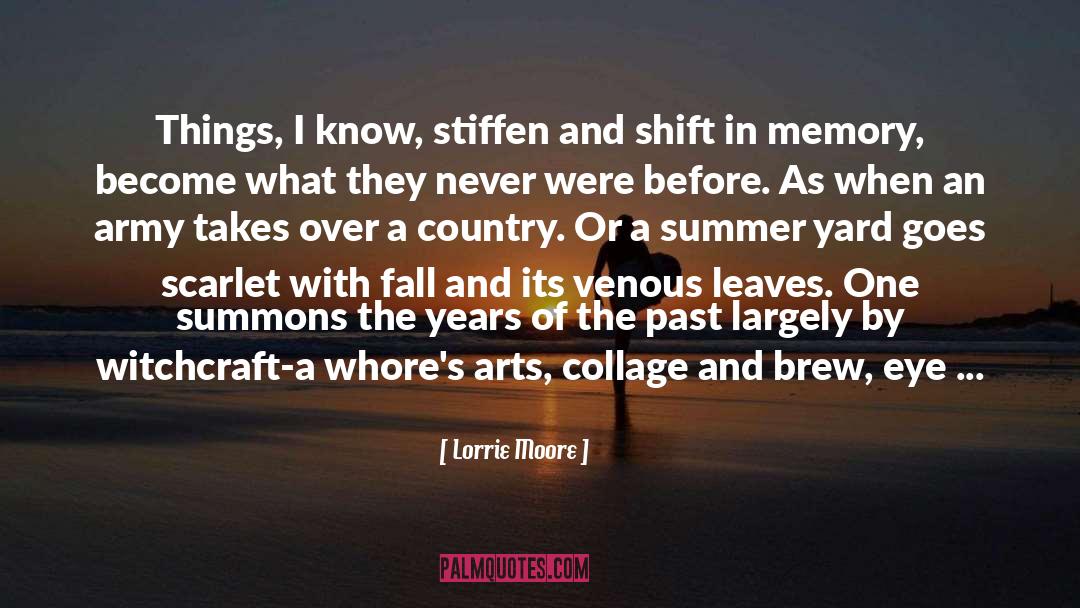 Lorrie Moore Quotes: Things, I know, stiffen and