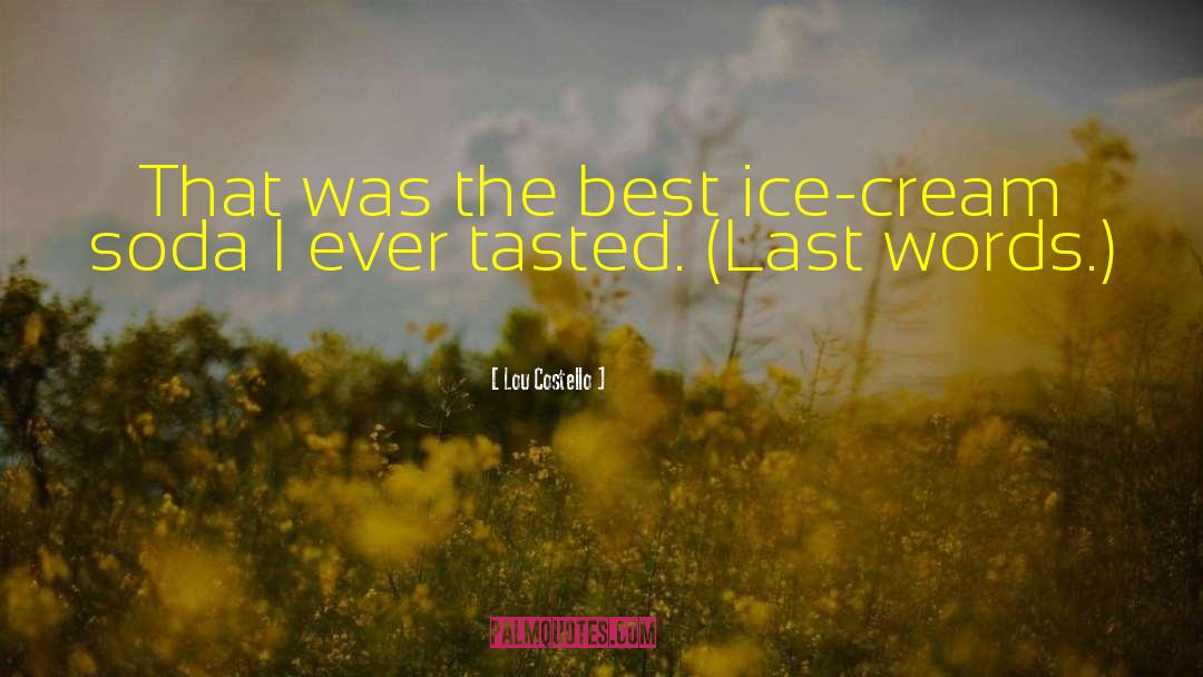 Lou Costello Quotes: That was the best ice-cream