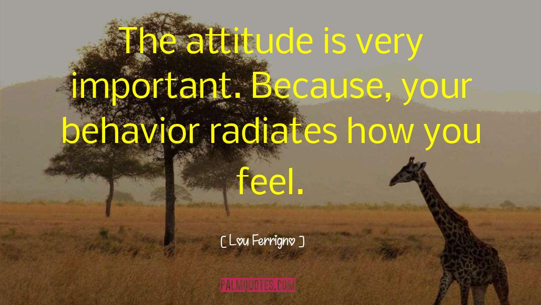 Lou Ferrigno Quotes: The attitude is very important.